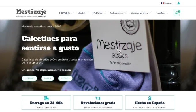 diseño de tienda online venta de calcetines