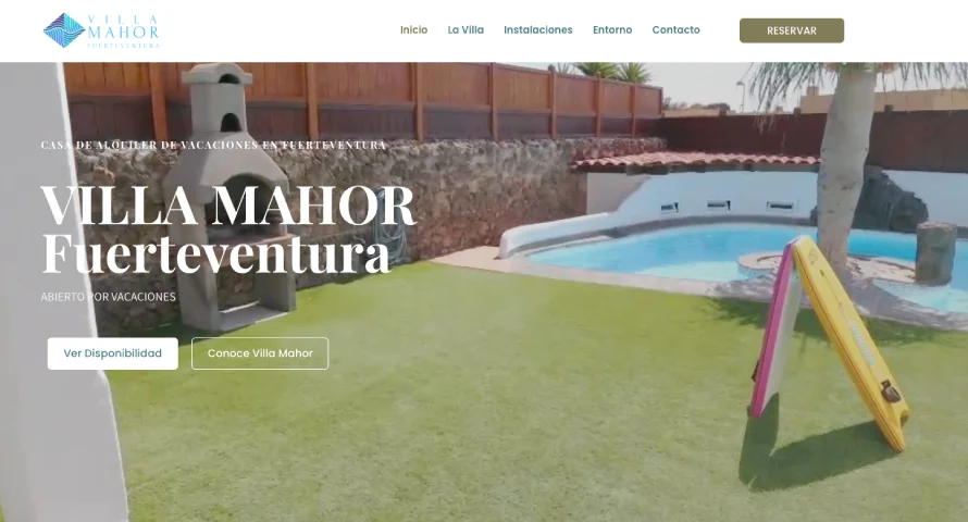 diseño web de casa de alquiler vacacional